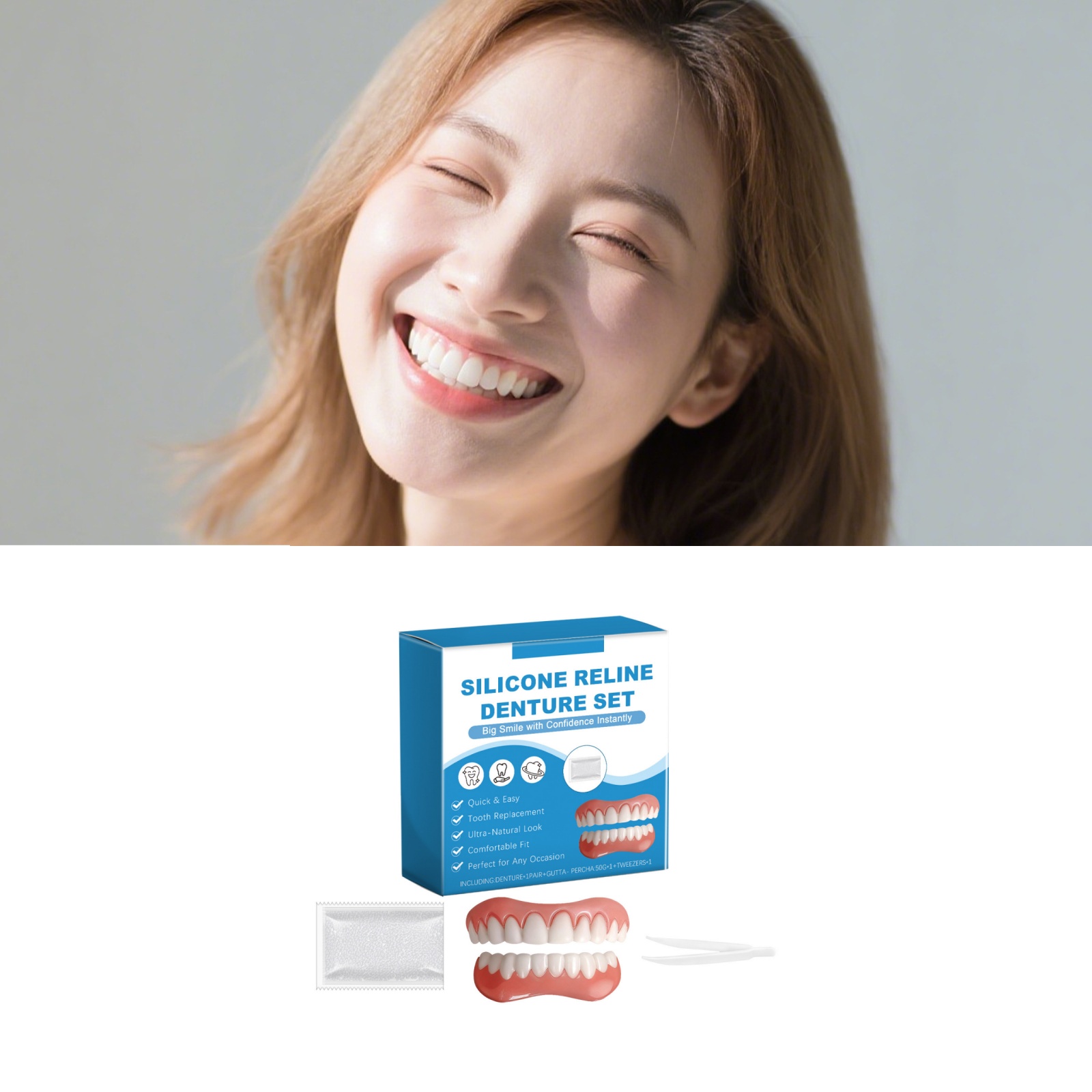 Denture Full Set Over Gums Kit - Full Cover Adhesive review and price