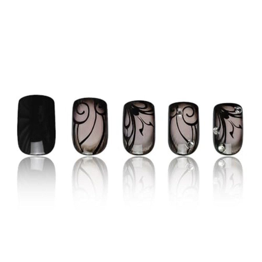 Short Square Press On Nails Nu - Full Cover Adhesive review and price