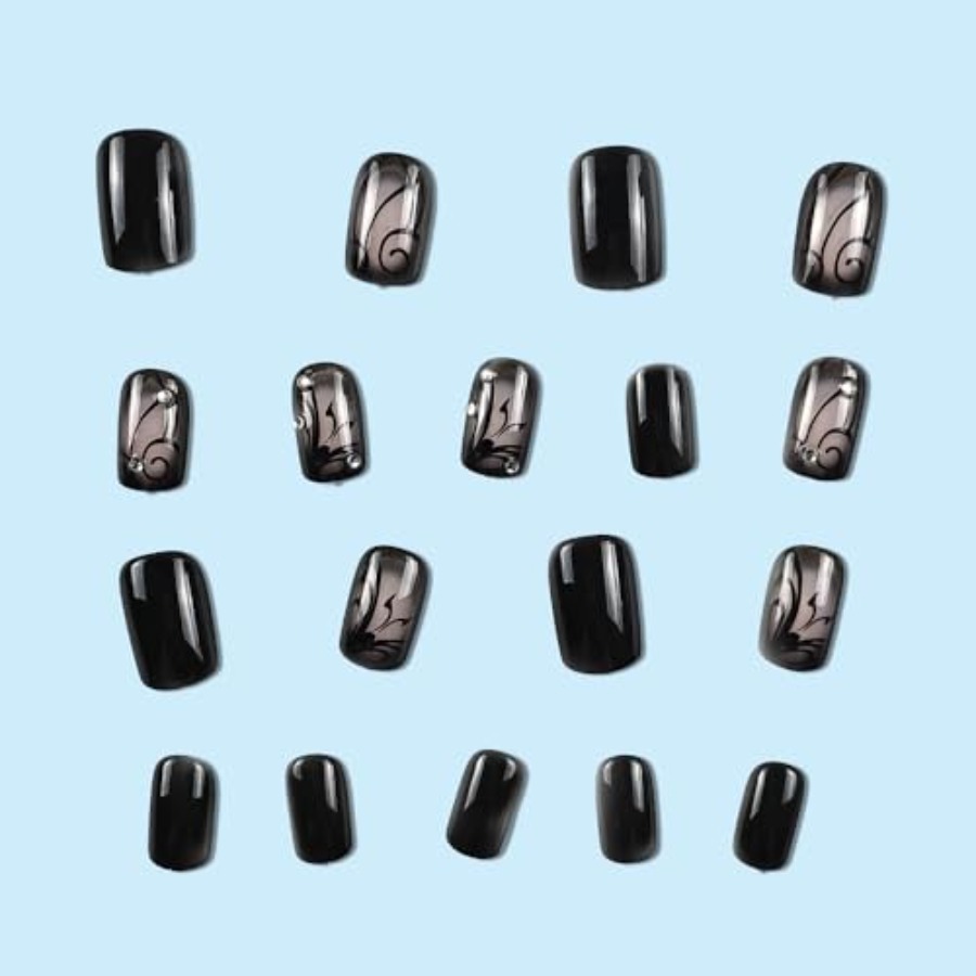 Short Square Press On Nails Nu - Full Cover Adhesive review and price