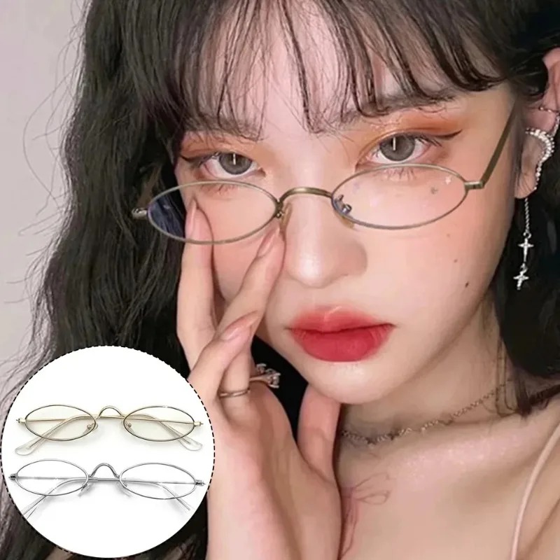 Y2K Small Oval Metal Glasses W - Anti Blue Light Film review and price